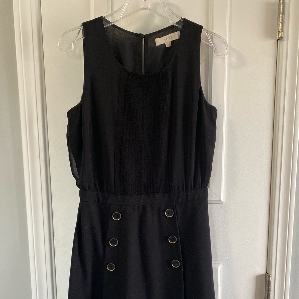 Black work dress with button detail from Loft